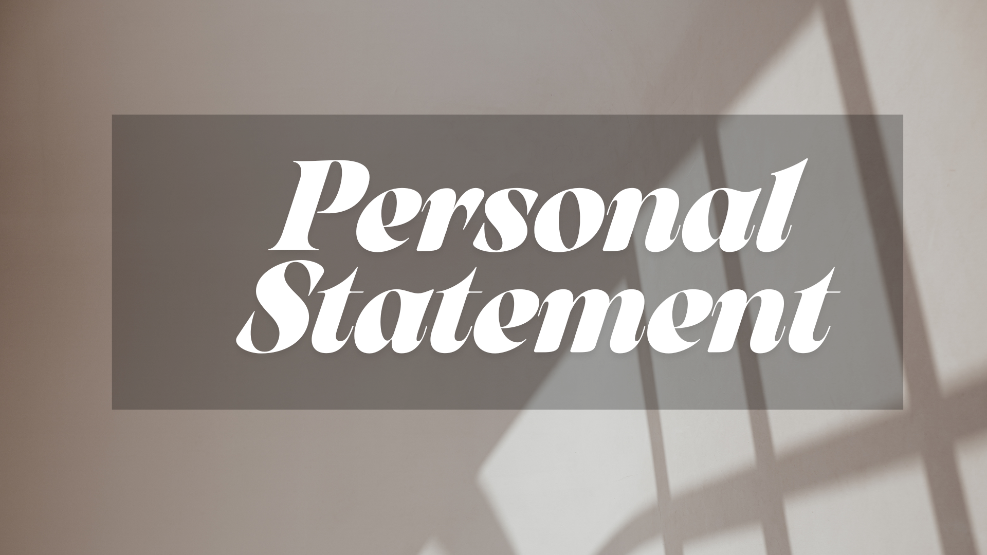 Personal Statement Visual